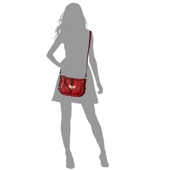 Ladies Beautiful Sporty Red Crossbody Saddle Bag - Picture 6 of 6